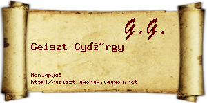 Geiszt György névjegykártya