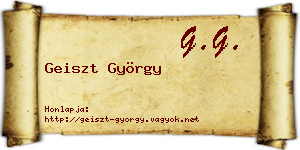 Geiszt György névjegykártya